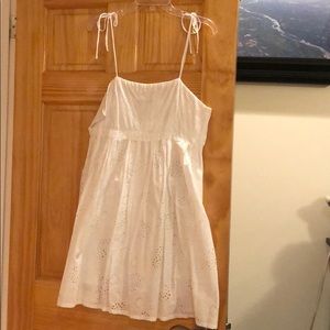 White summer eyelet dress